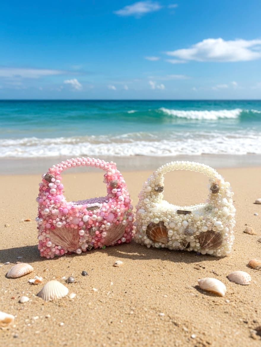 Bella Crystal Seashell Duo — Pink & Pearl